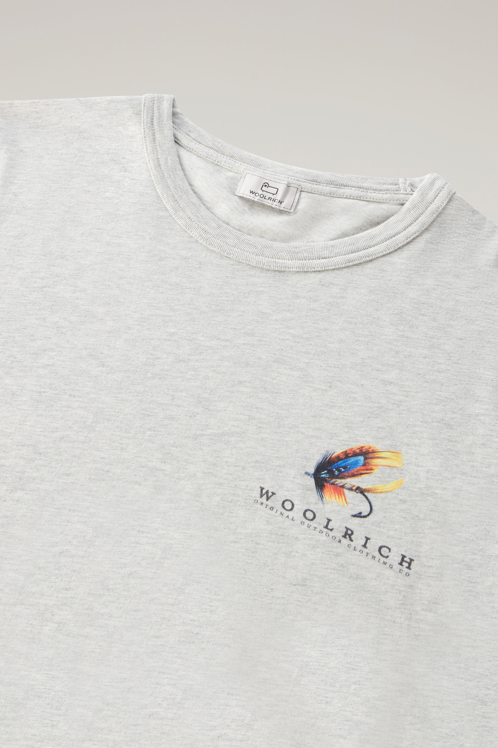 Lakeside T-shirt in Pure Cotton Jersey with Back Print Grey photo 6 | Woolrich