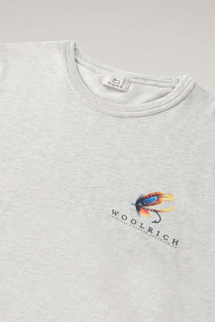 Lakeside T-shirt van puur katoenen jersey met print op de rug Grijs photo 2 | Woolrich