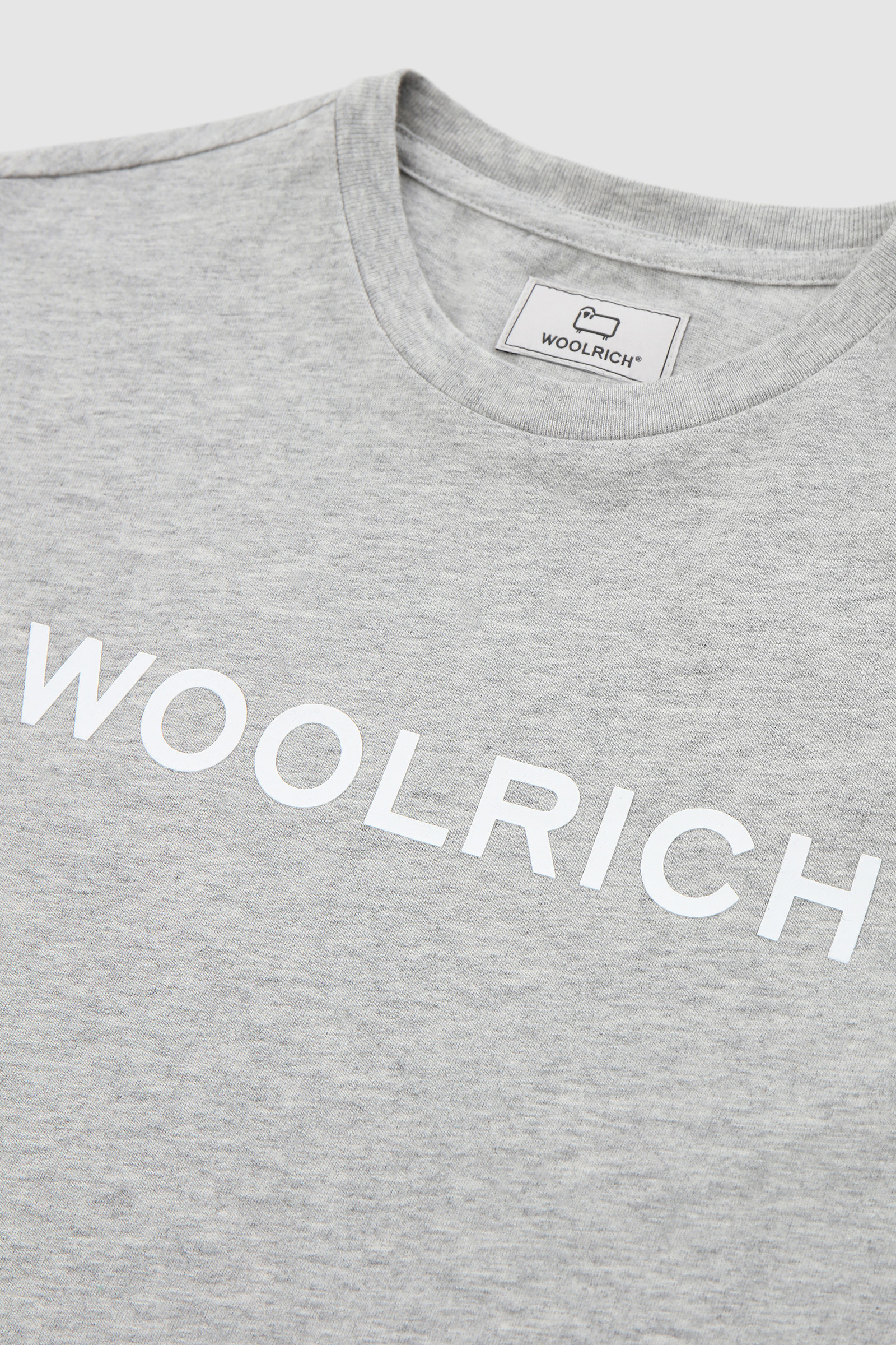 Boy's Organic Cotton Tee with Logo Grey photo 3 | Woolrich
