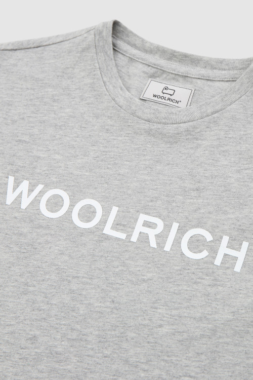 Camiseta de algodón orgánico con logo para niño grey photo 2 | Woolrich