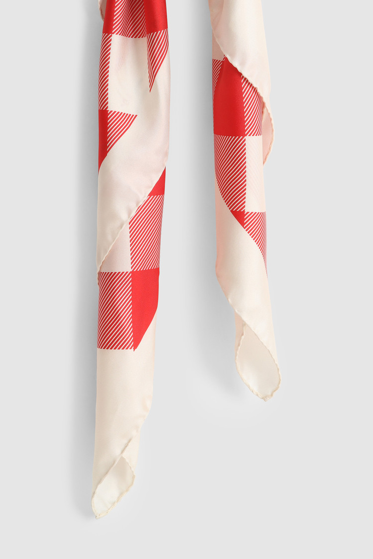 Check silk scarf