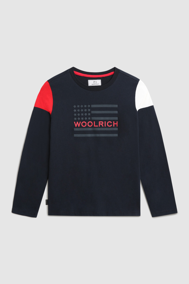 Camiseta de cuello redondo con bandera para niño