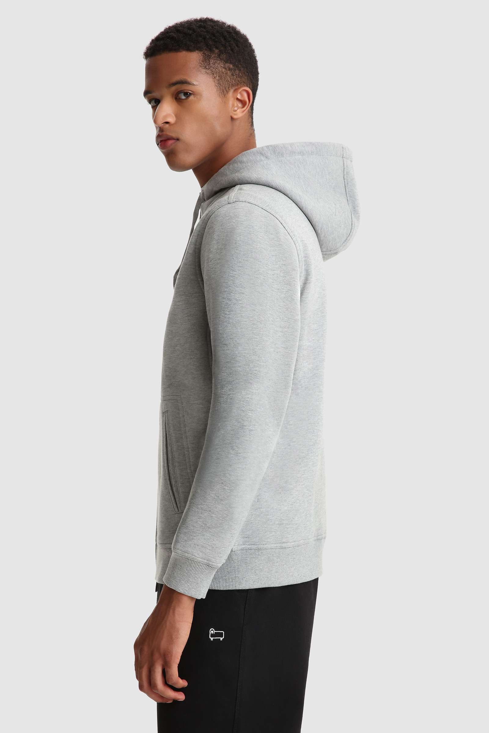 Luxe Full-Zip Hoodie Grey photo 3 | Woolrich