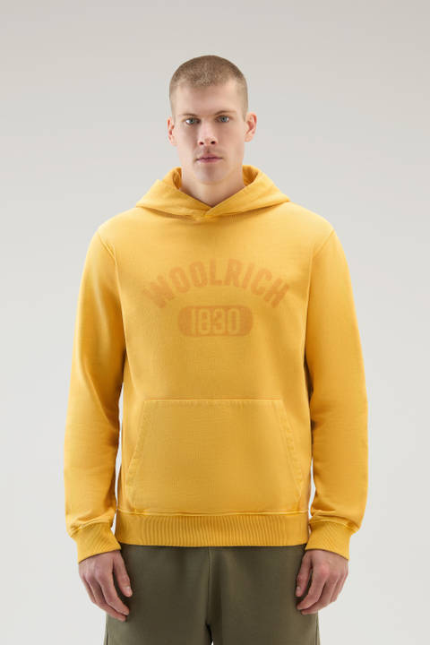 Garment-Dyed 1830 Hoodie in Pure Cotton Yellow | Woolrich