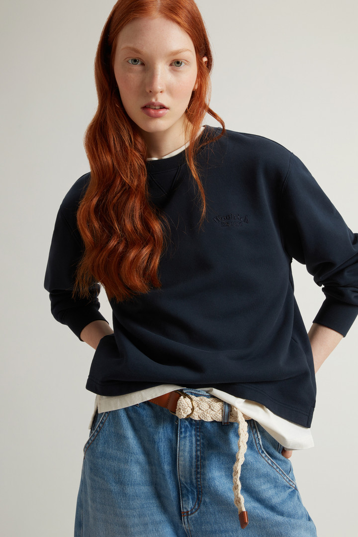 Crewneck Sweatshirt in Pure Cotton Blue photo 4 | Woolrich