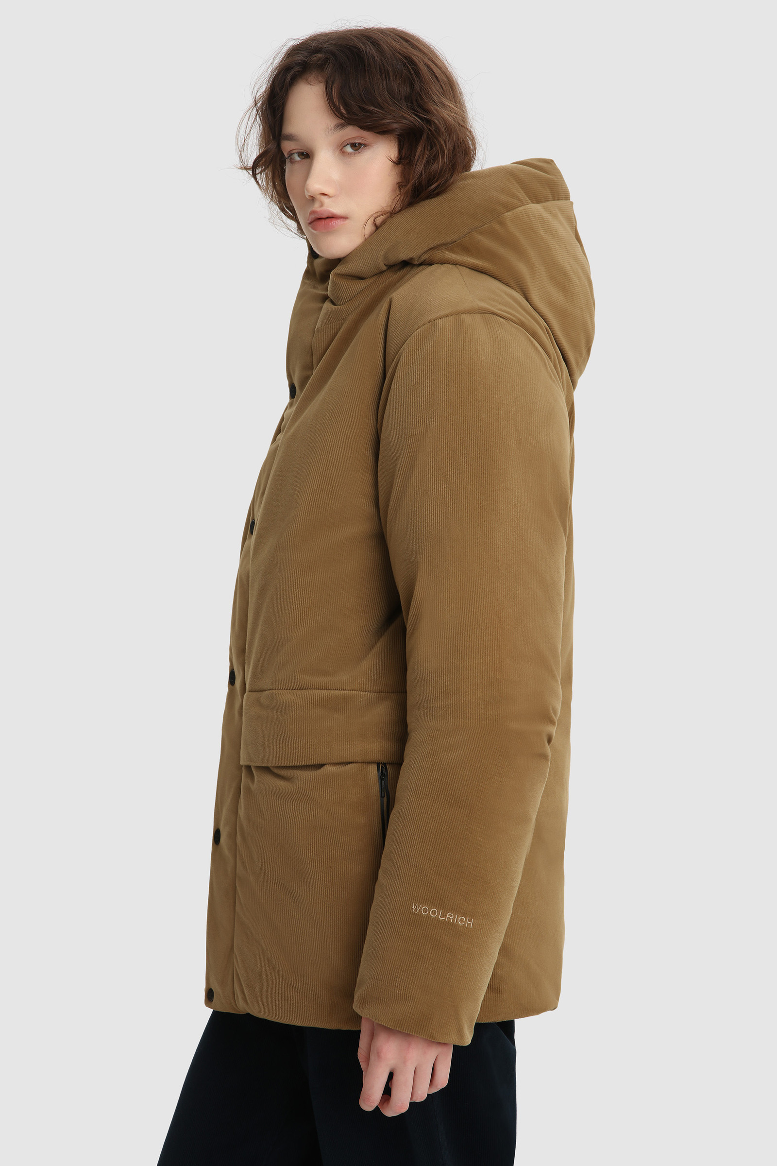 GORE-TEX puffiger Daunen-Parka aus Kord