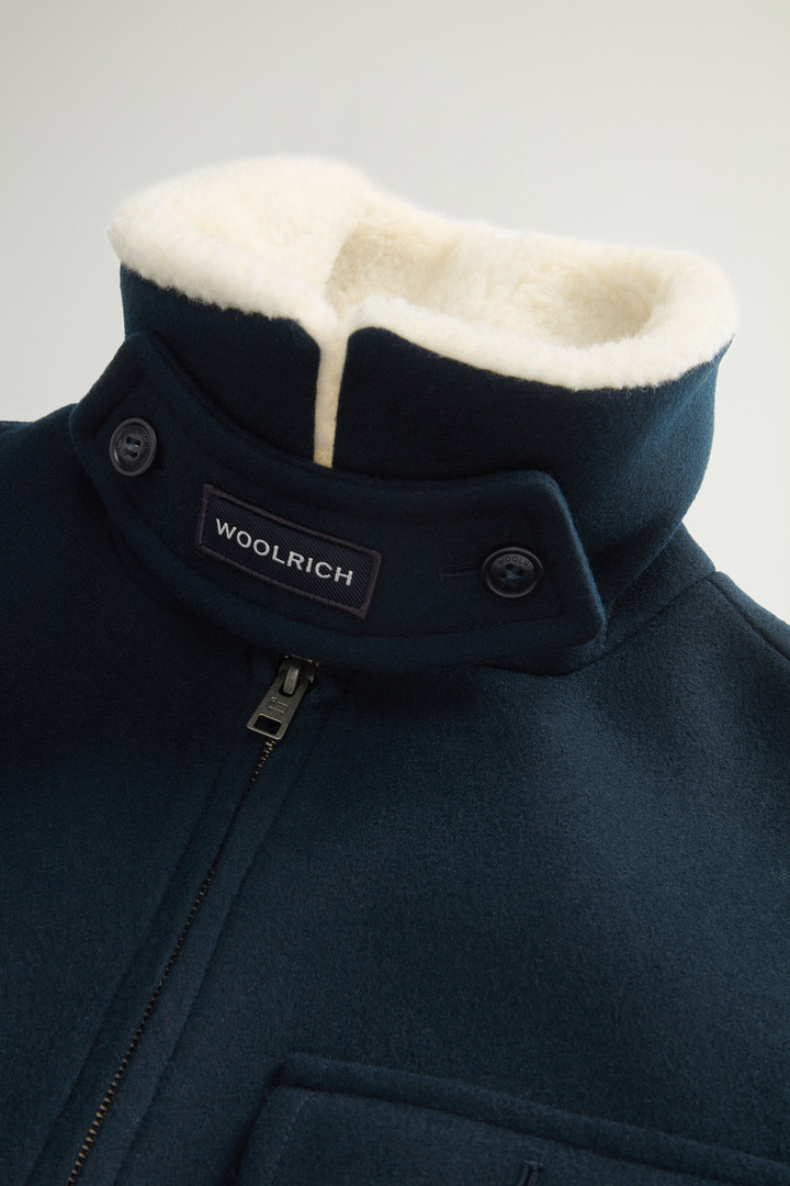 Jacket in Melton Virgin Wool Blend Blue photo 7 | Woolrich