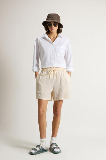 Seersucker Cotton Shorts Yellow | Woolrich