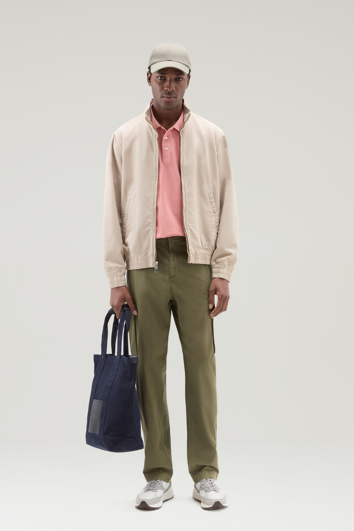 Garment-Dyed Cargo Pants in Pure Cotton Gabardine Green photo 2 | Woolrich