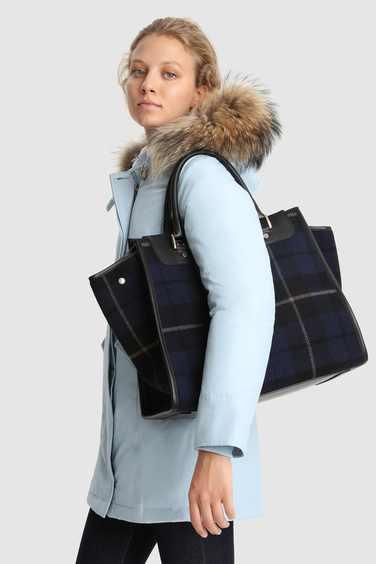 Sac fourre-tout surdimensionné en laine avec motif à carreaux