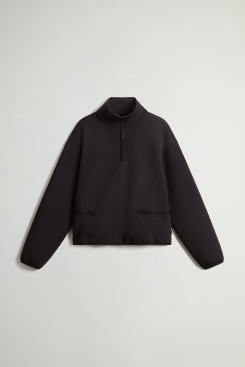 Cotton-Blend Sweatshirt with High Neck Black photo 2 | Woolrich