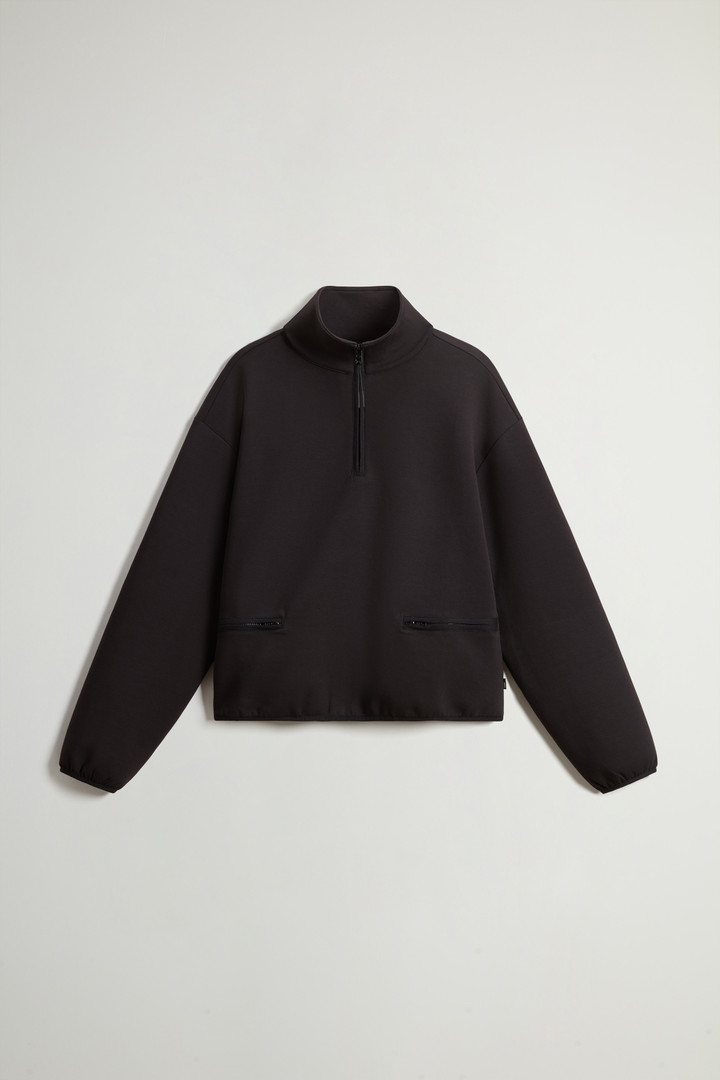 Cotton-Blend Sweatshirt with High Neck Black photo 5 | Woolrich