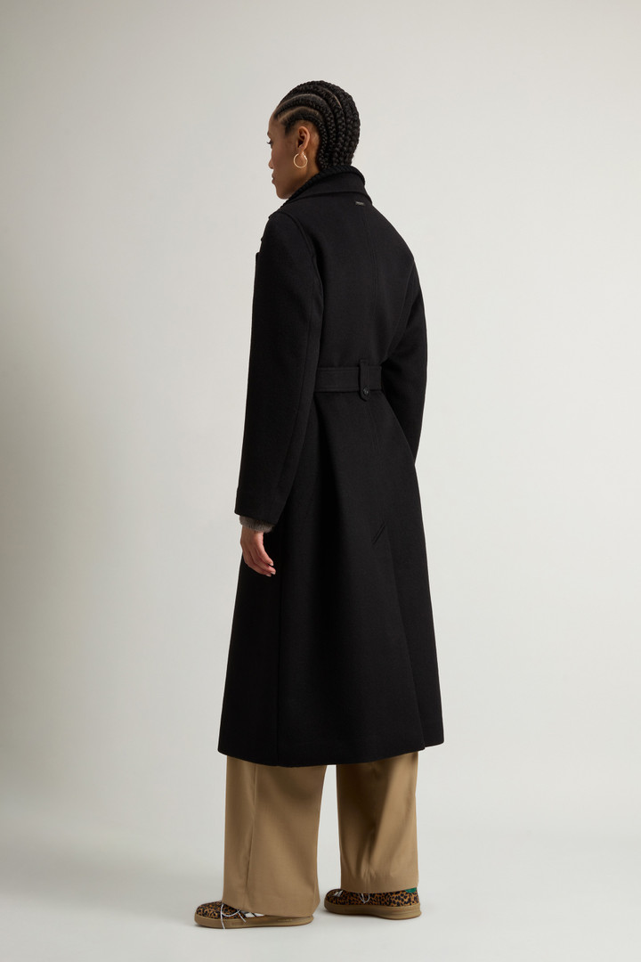 Manteau en laine mélangée avec plastron amovible Noir photo 3 | Woolrich