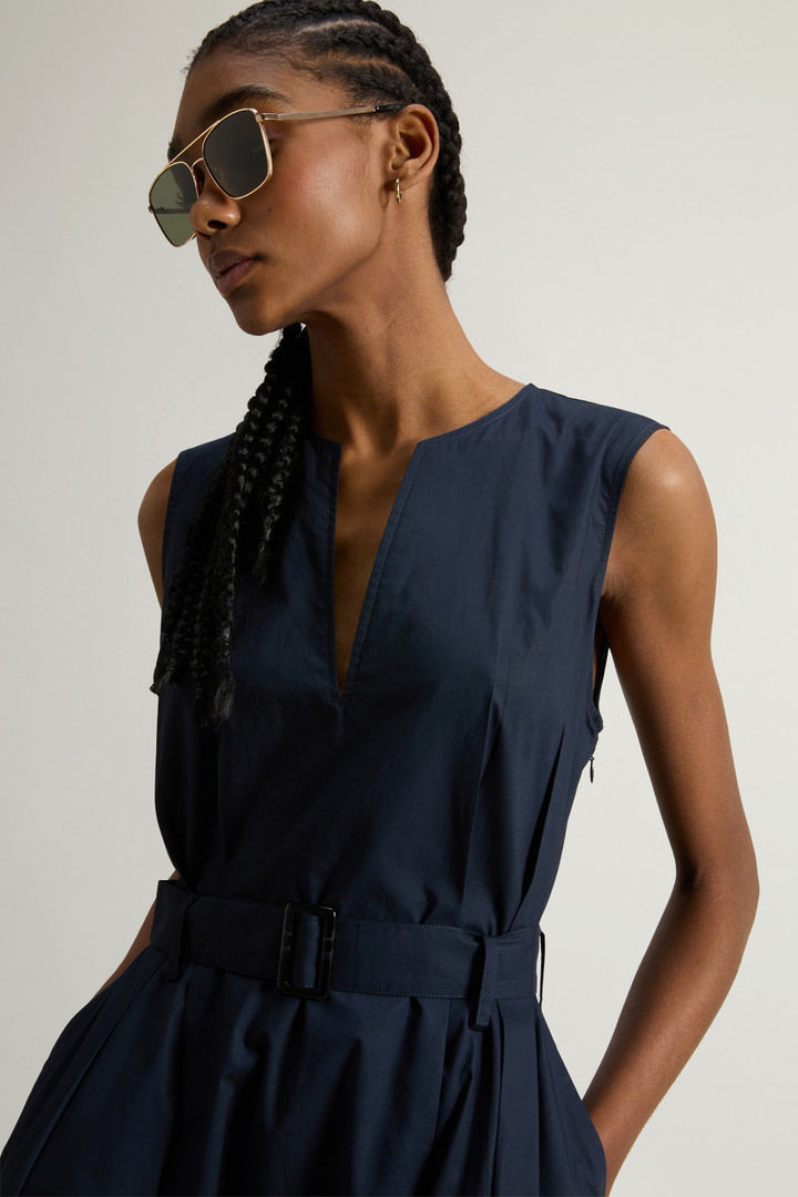 Sleeveless Dress in Pure Cotton Poplin Blue photo 4 | Woolrich