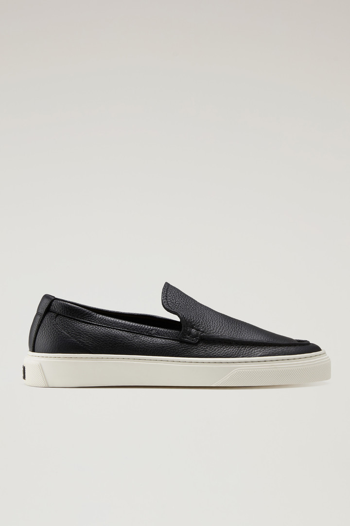 Woolrich Logo-detail Leather Loafers In Black