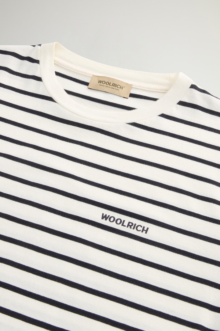 Camiseta de puro algodón a rayas con logotipo Azul photo 6 | Woolrich