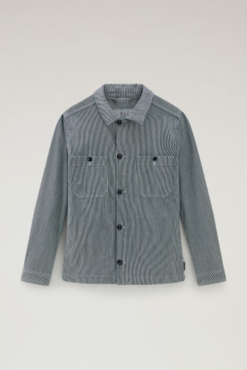 Striped Overshirt in Cotton Blend Blue | Woolrich