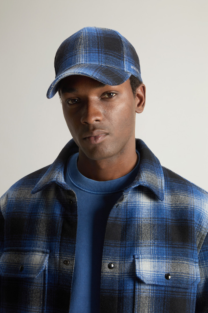 Check Cap in Italian Wool Blend Blue photo 3 | Woolrich