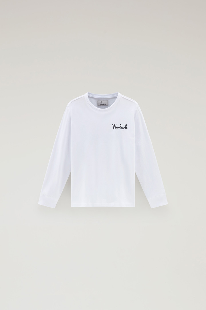 Langärmeliges T-Shirt aus reiner Baumwolle für Jungen Weiß photo 1 | Woolrich
