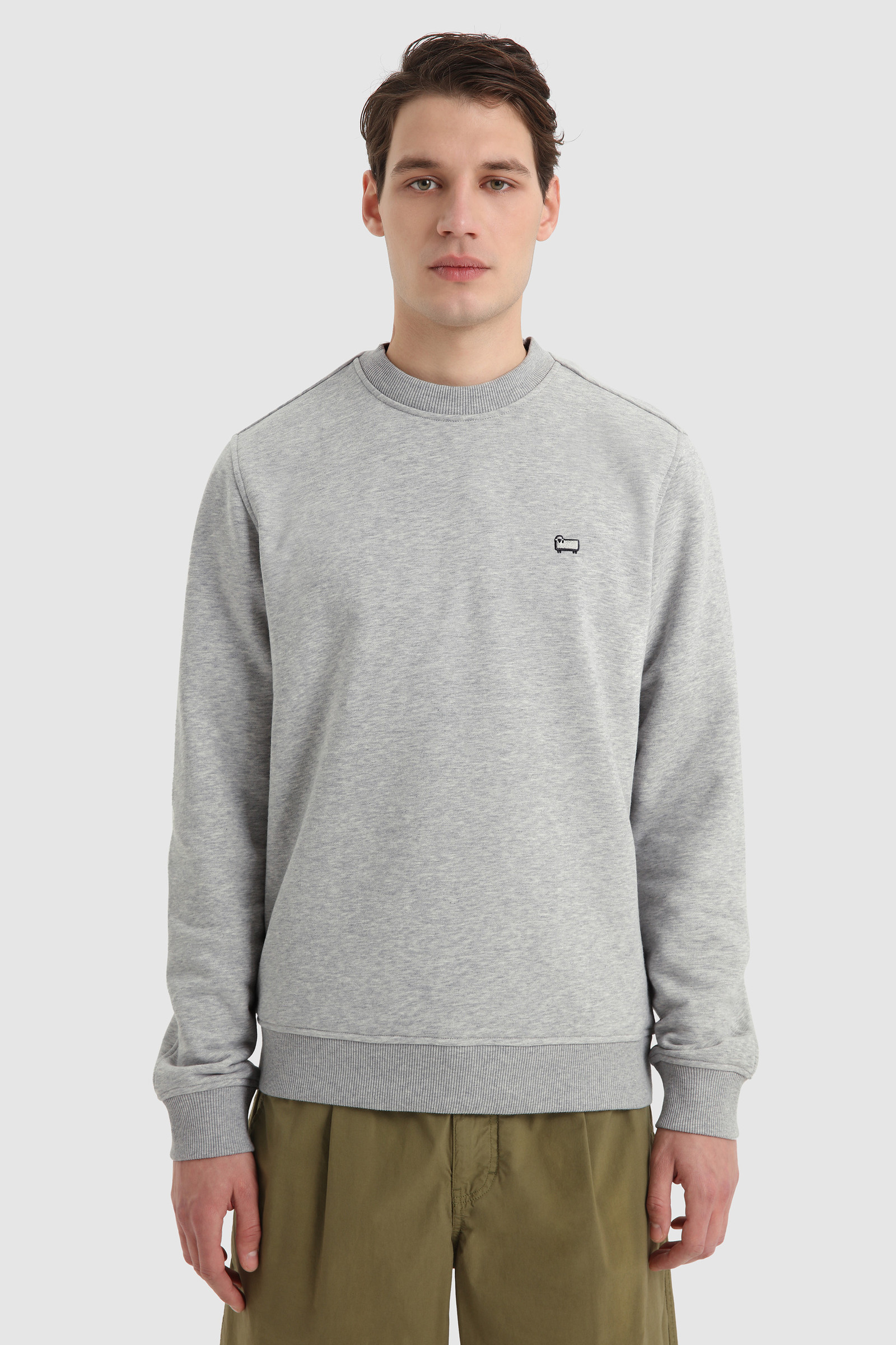 grey sweatshirt with collar