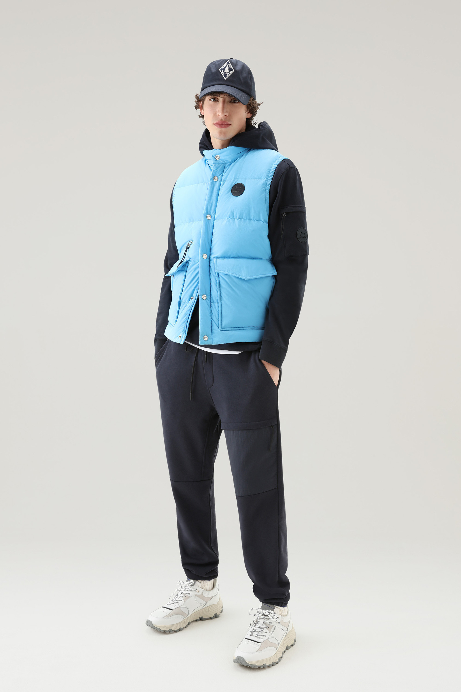 Pantalon de sport en coton et nylon Taslan bleu photo 2 | Woolrich