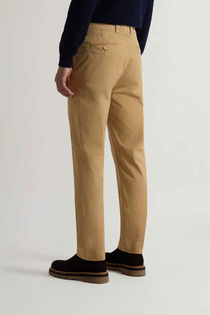 Garment-Dyed Chino Pants in Stretch Cotton Twill Beige photo 3 | Woolrich