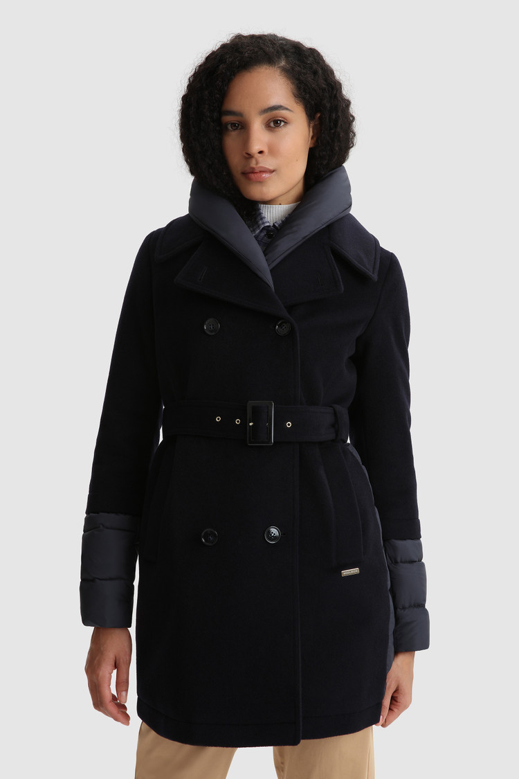 Trench-coat Kuna en laine mélangée italienne avec ceinture