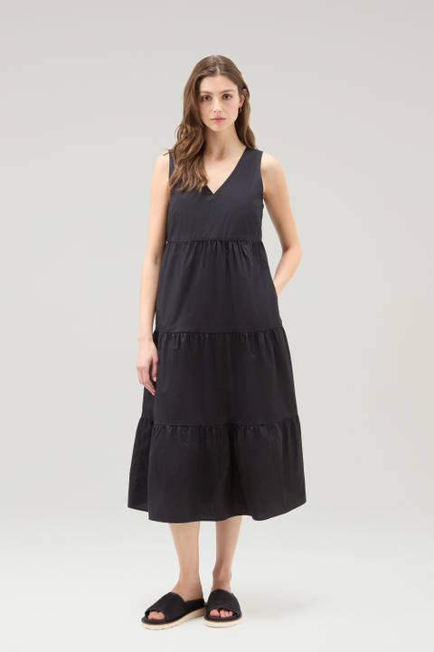 Kleid aus reinem Baumwollpopeline Schwarz | Woolrich