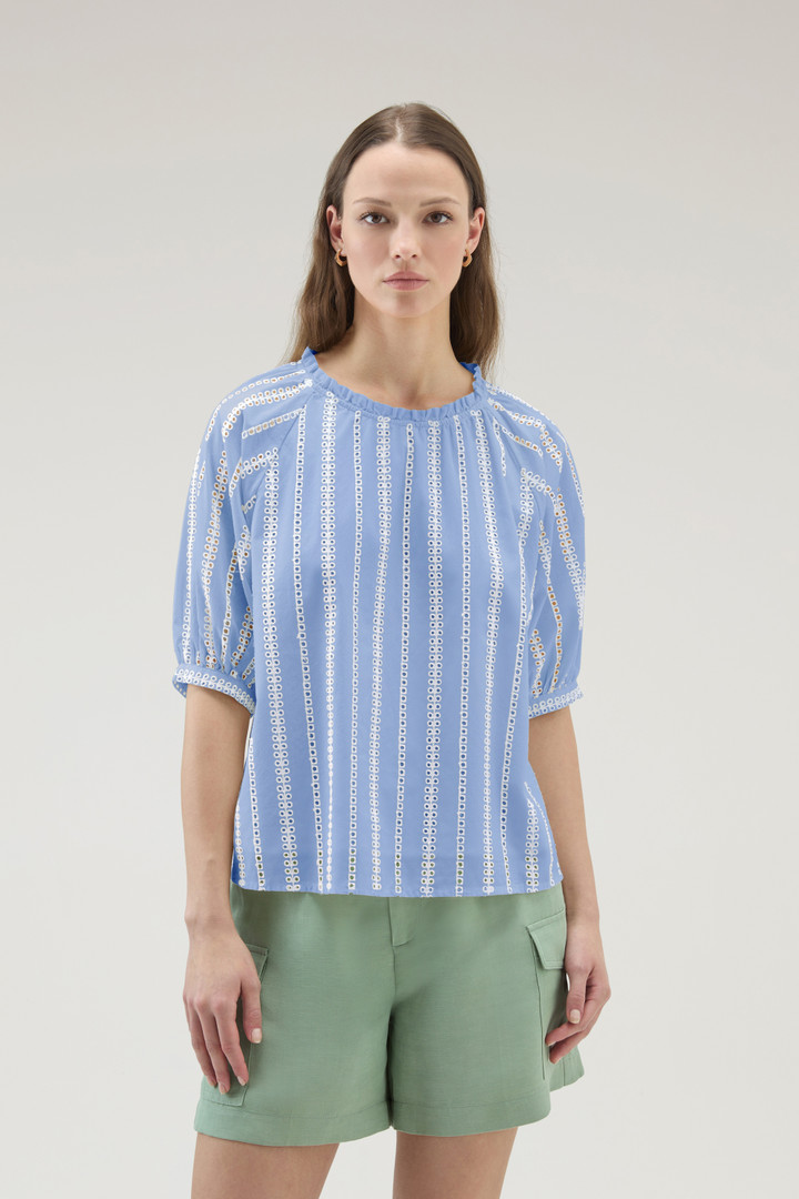Embroidered Blouse in Pure Cotton Blue photo 1 | Woolrich