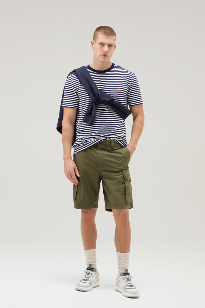 Striped T-Shirt in Stretch Cotton Jersey Blue photo 2 | Woolrich