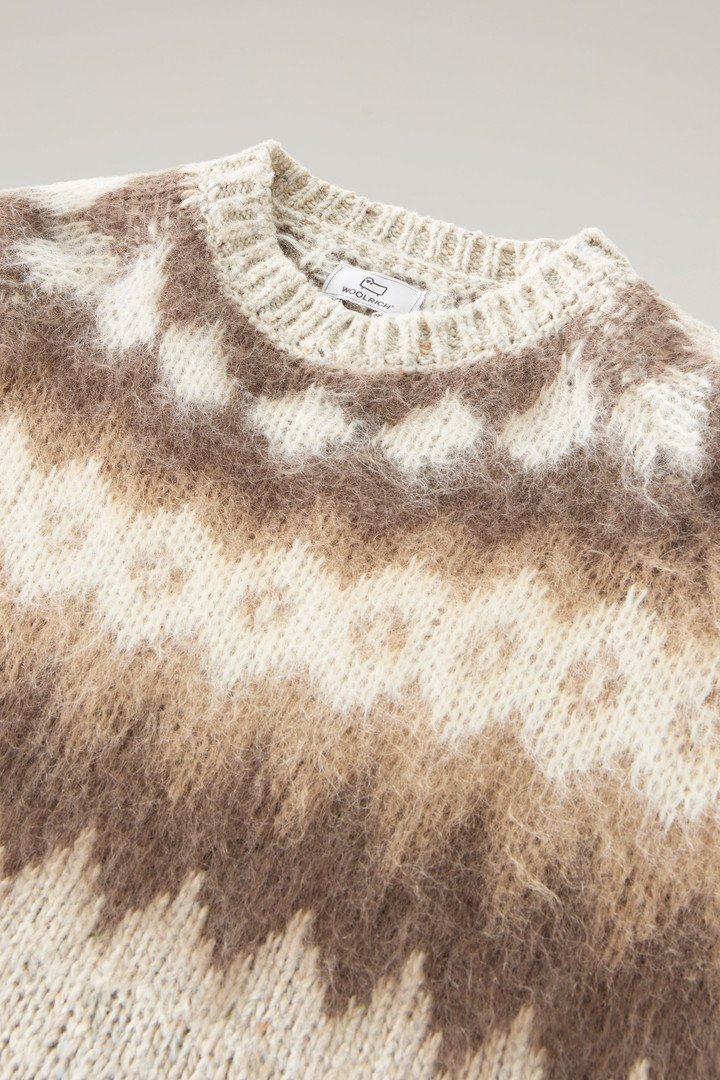 Fair Isle Pullover in Wool and Mohair Blend White photo 2 | Woolrich