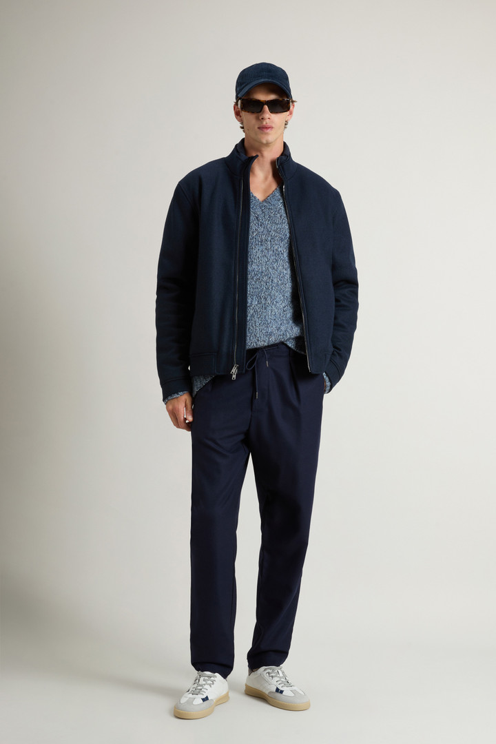 Bomber Lewis en laine mélangée Bleu photo 2 | Woolrich