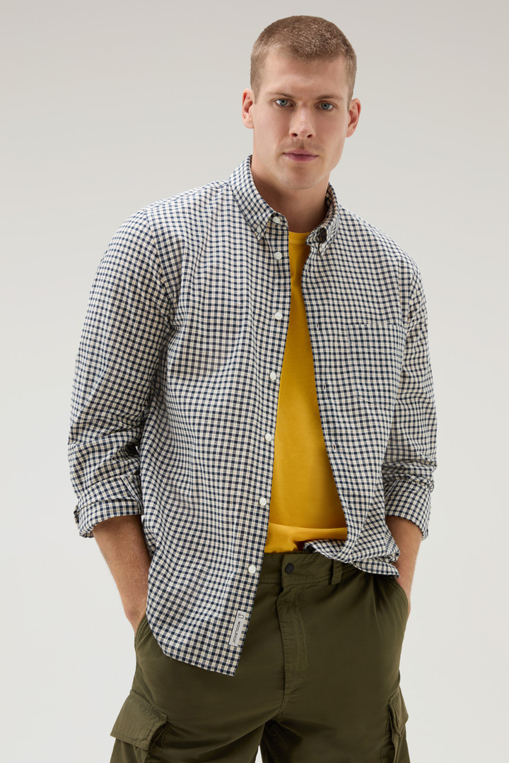Checked Madras Shirt in Pure Cotton Blue photo 4 | Woolrich