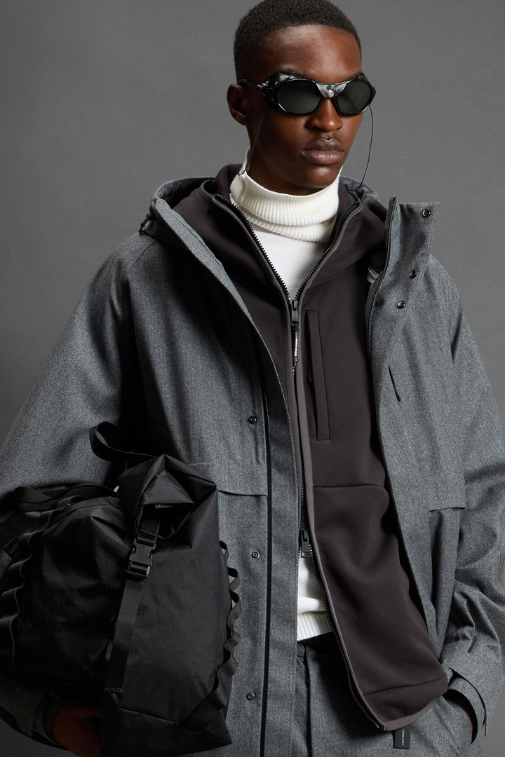 Cappotto in pura lana vergine italiana con cappuccio by Todd Snyder Grigio photo 4 | Woolrich