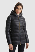 Abbie Quilted Jacket in Satin Nylon with Hood