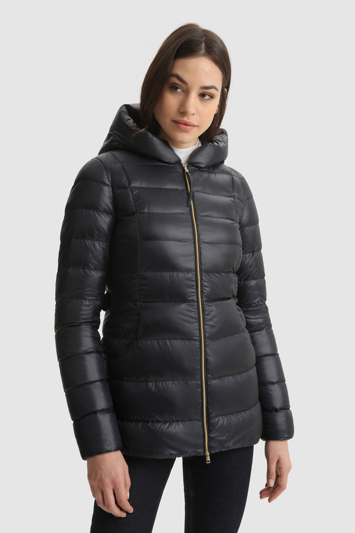 Giacca trapuntata Abbie in nylon satin con cappuccio
