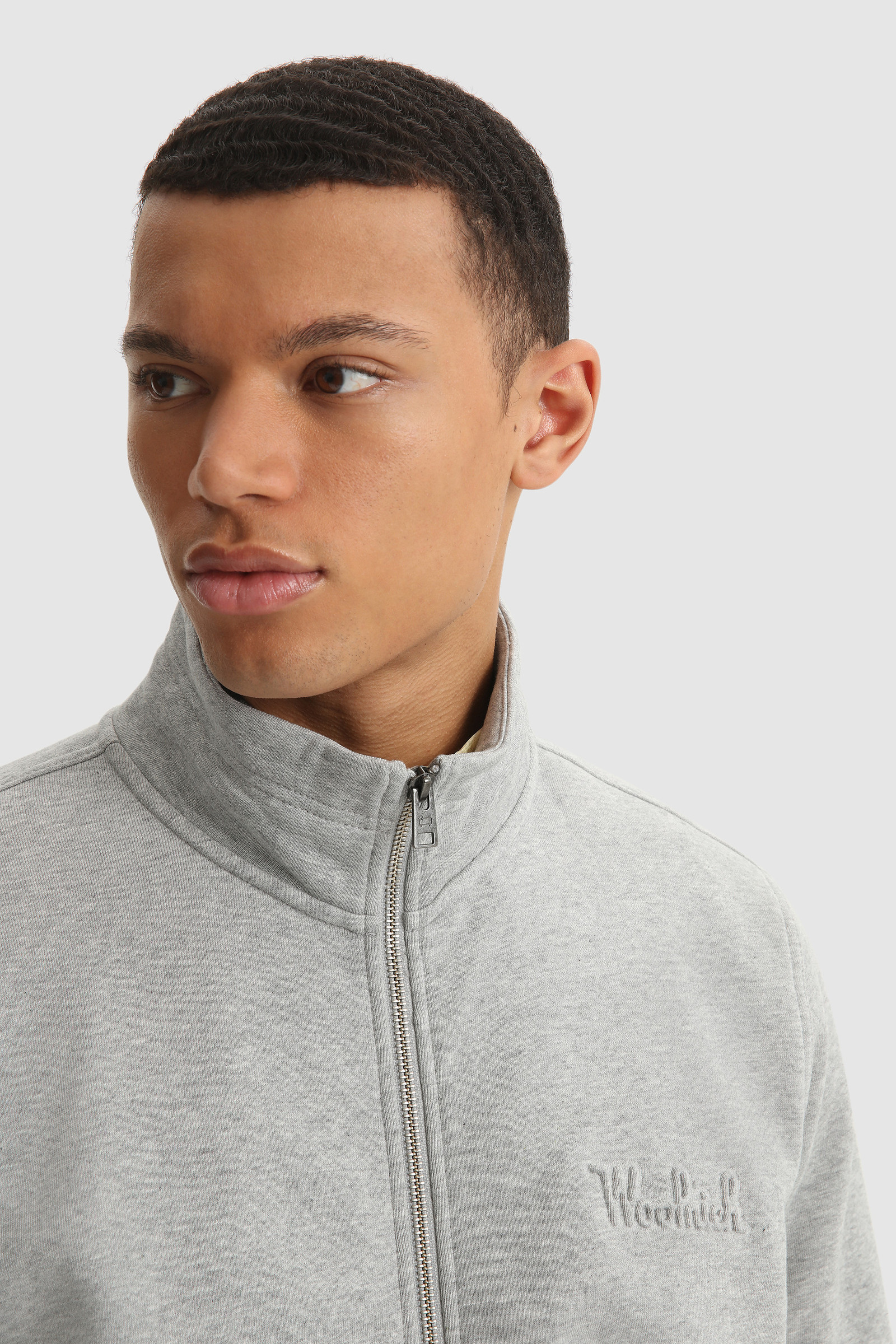 Luxury Full-Zip Track Jacket with High Collar Grey photo 5 | Woolrich