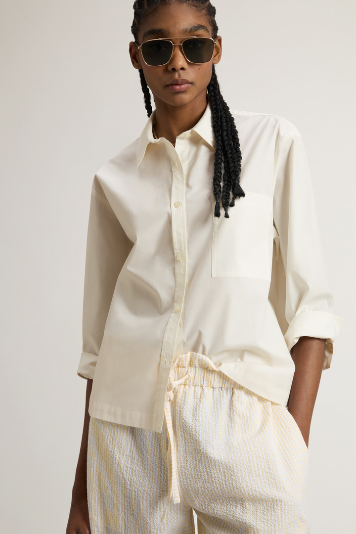 Shirt in Pure Cotton Poplin White photo 4 | Woolrich