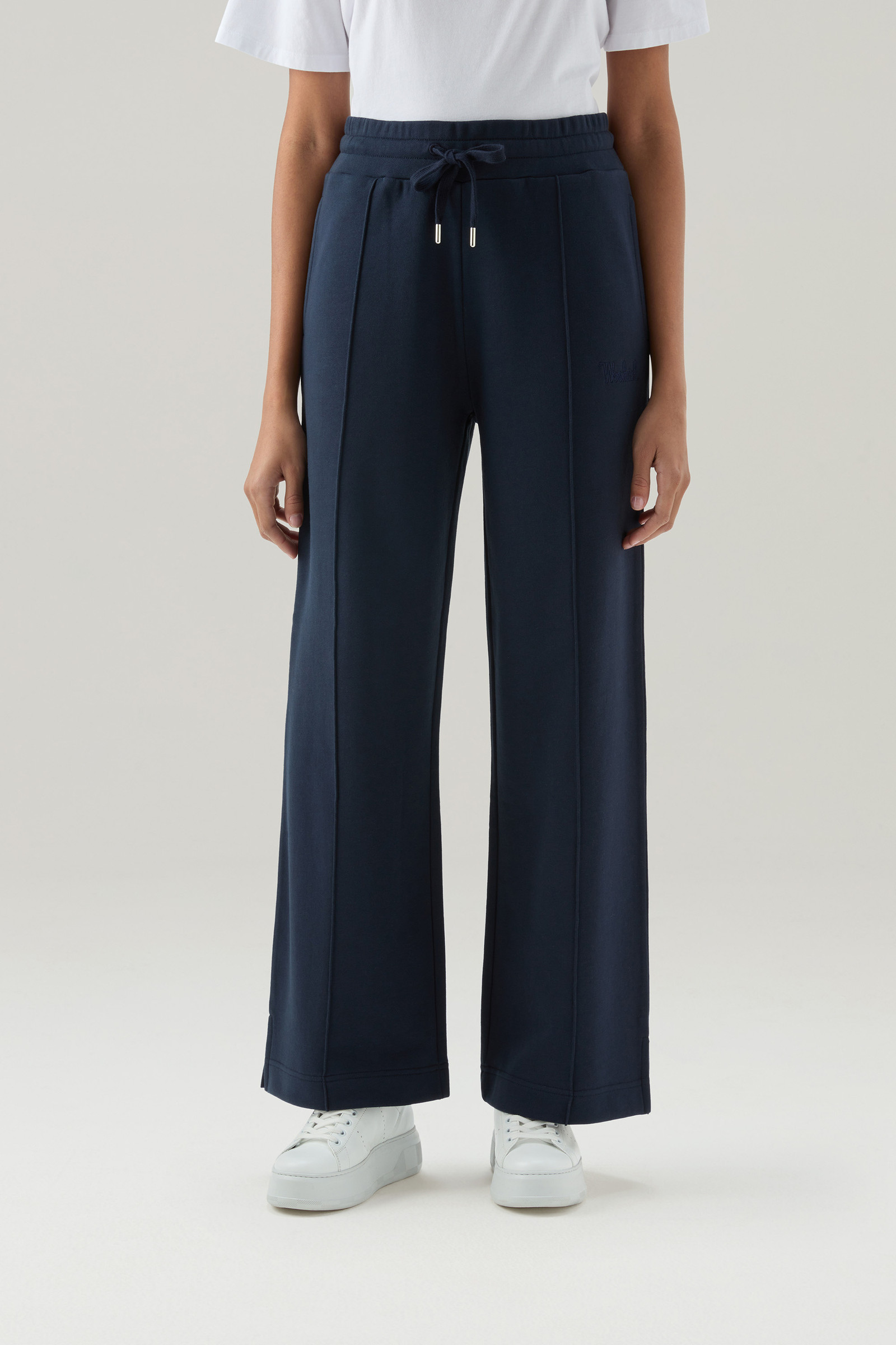 Wide Leg Sweatpants in Pure Cotton Blue | Woolrich