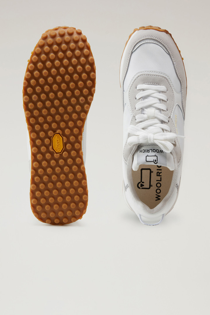 Retro Leather Sneakers with Nylon Details White photo 4 | Woolrich