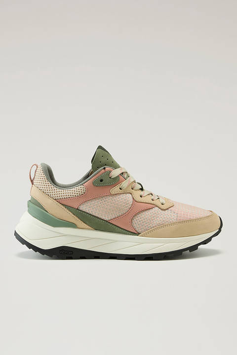 Running Sneakers in Ripstop Fabric and Nubuck Leather Beige | Woolrich