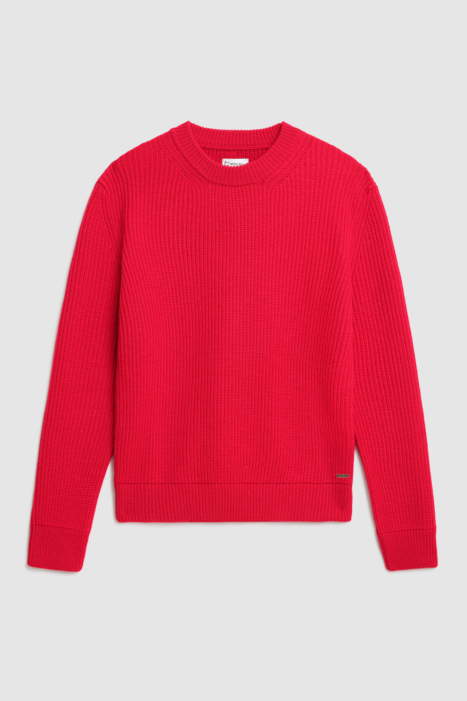 Ribbed Virgin Merino Wool Crewneck Sweater Red photo 7 | Woolrich