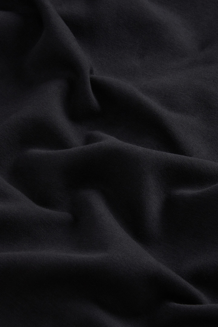 Full-Zip High Neck Sweatshirt in Cotton-Blend Interlock with Logo Black photo 2 | Woolrich