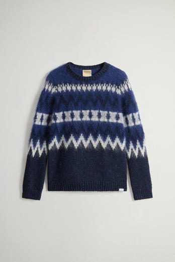 Pull Fair Isle en laine mélangée Bleu photo 1 | Woolrich