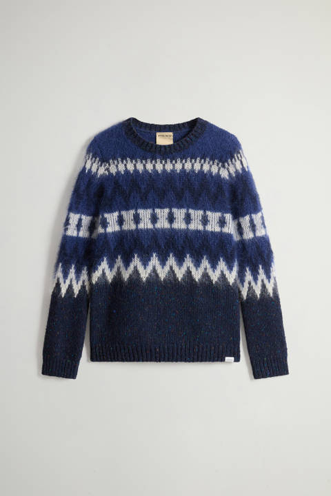 Fair Isle Pullover aus einer Wollmischung Blau photo 2 | Woolrich