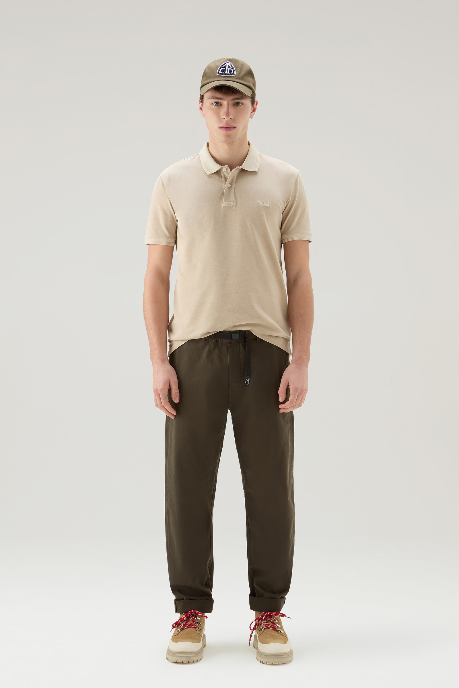 Mackinack Polo aus stückgefärbtem Stretch-Baumwollpikee beige photo 2 | Woolrich