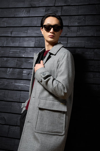 Coat in Pure Italian Wool Crafted Using a Loro Piana Fabric Gray photo 1 | Woolrich