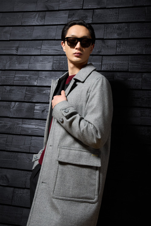 Men's Coat in Pure Italian Wool gray | Woolrich US