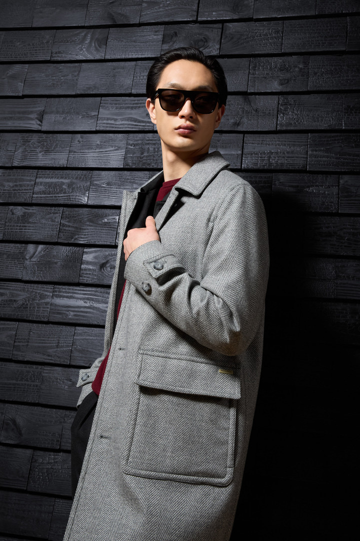Mantel aus reiner italienischer Wolle, gefertigt unter Verwendung eines Loro Piana Stoffs Grau photo 11 | Woolrich