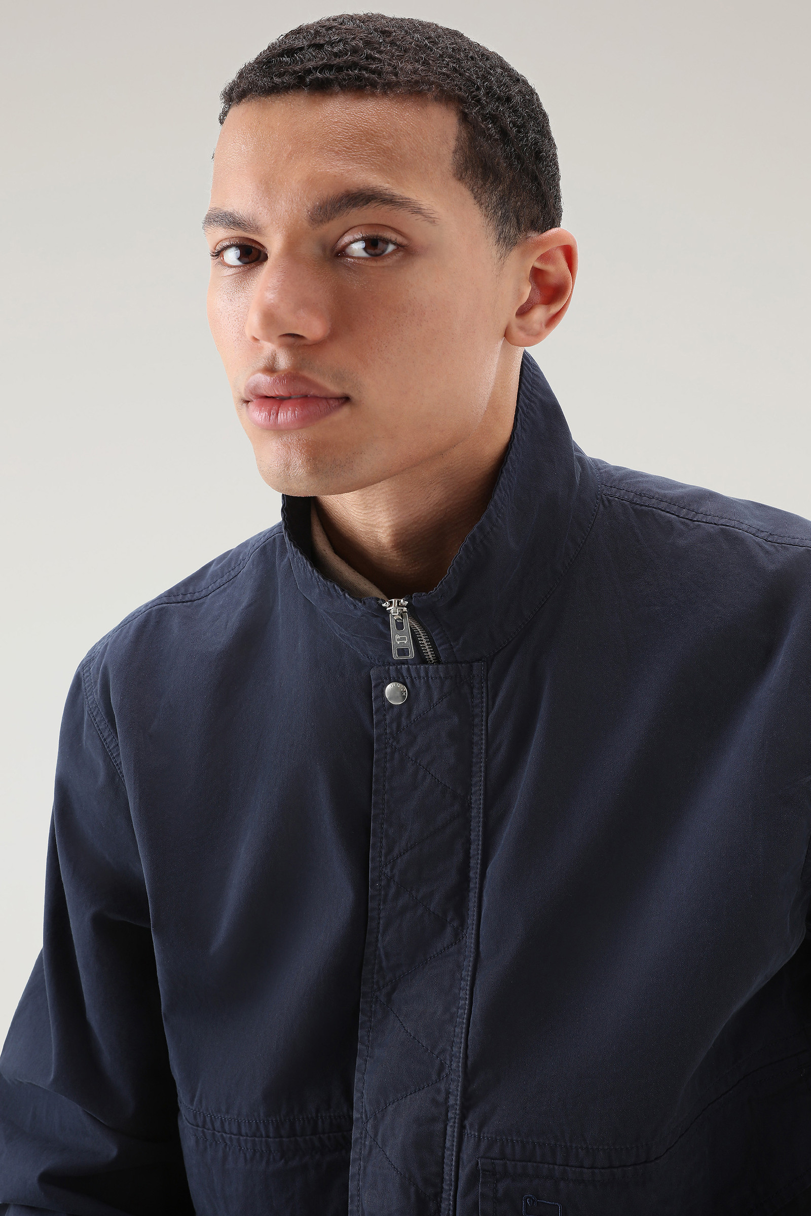 Bomber tinto in capo in puro cotone blu photo 4 | Woolrich